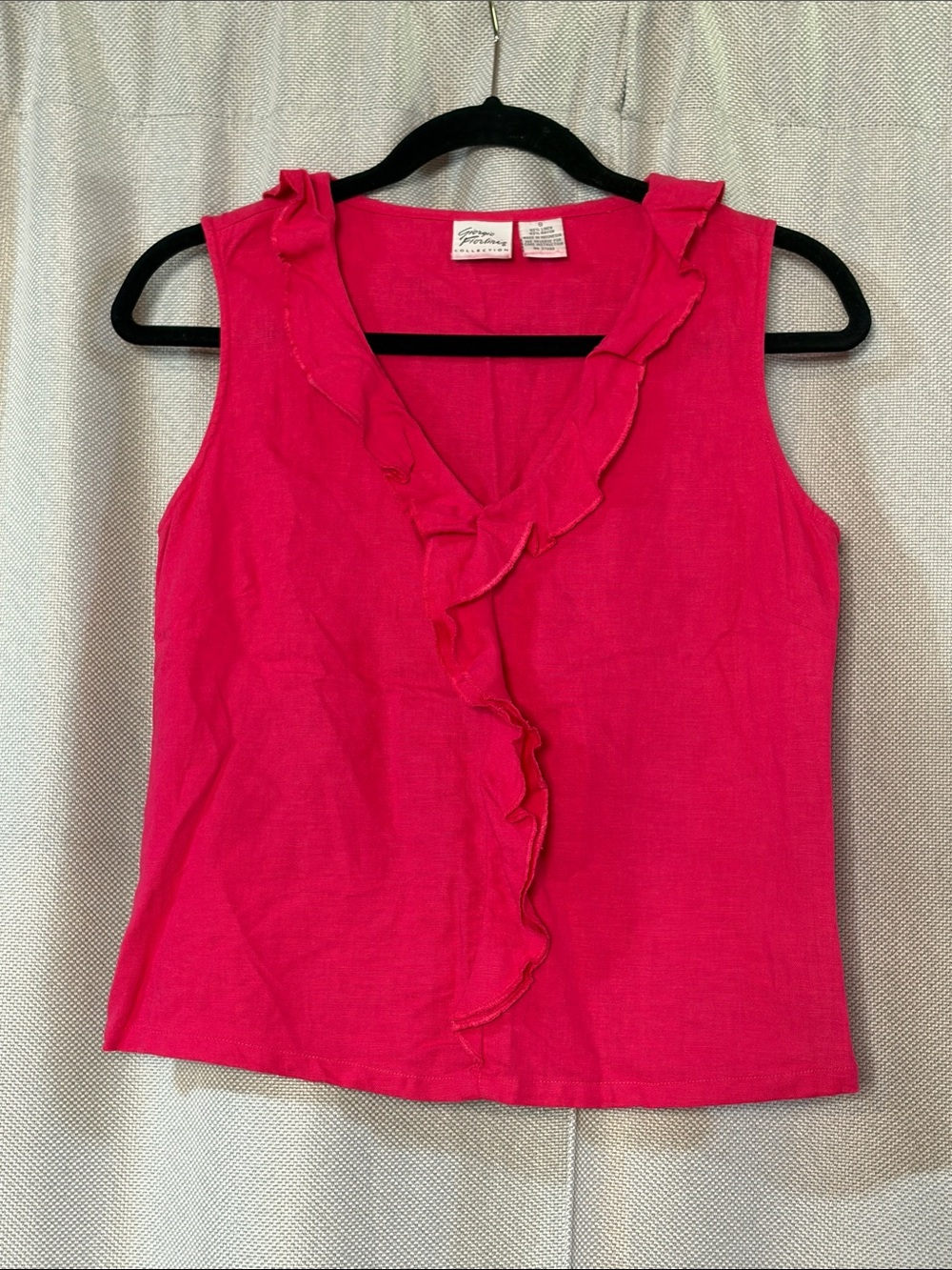 Giorgio Fiorlini Vintage Ruffle-Trim Sleeveless Top